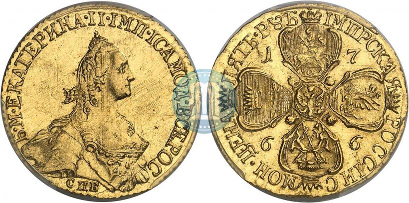 Picture 5 roubles 1766 year СПБ 