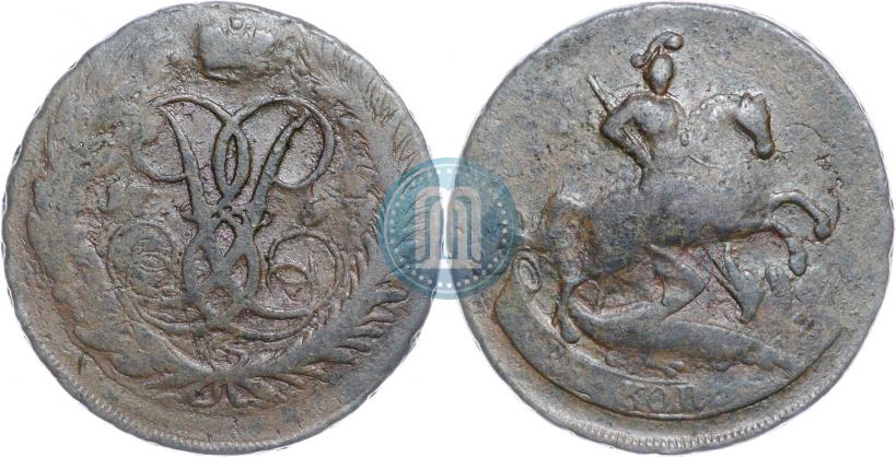 Фото 2 копейки 1757 года  "Номинал под Св. Георгием"