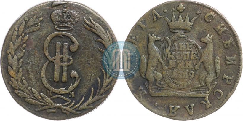 Фото 2 копейки 1769 года КМ 