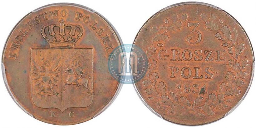 Picture 3 grosze 1831 year KG "Polish uprising"