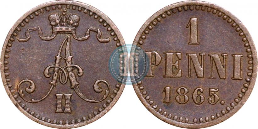 Фото 1 пенни 1865 года  