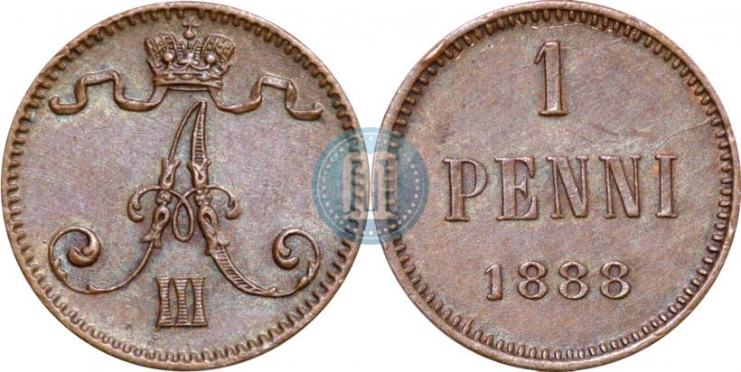 Фото 1 пенни 1888 года  