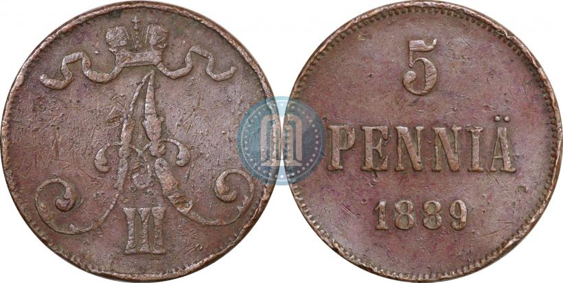 Фото 5 пенни 1889 года  