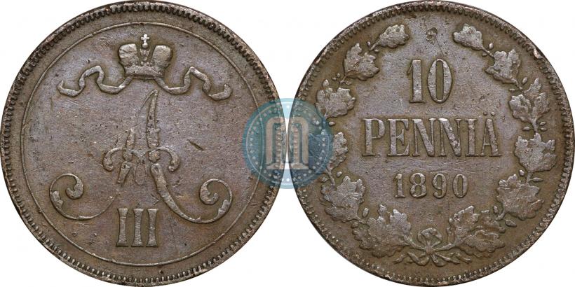 Picture 10 pennia 1890 year  