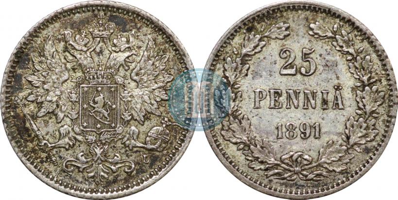 Фото 25 пенни 1891 года L 