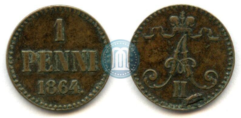 Фото 1 пенни 1864 года  
