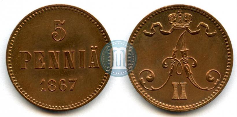 Фото 5 пенни 1867 года  