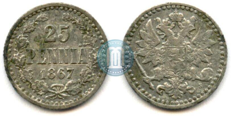 Фото 25 пенни 1867 года S 