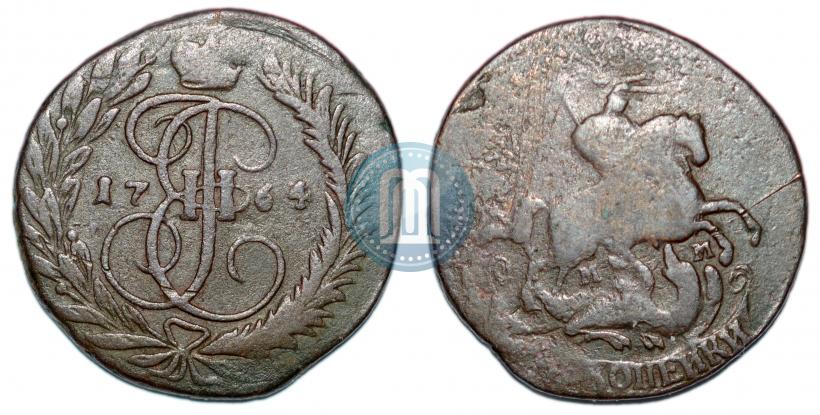 Фото 2 копейки 1764 года ММ 