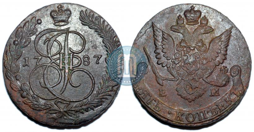 Фото 5 копеек 1787 года ЕМ 