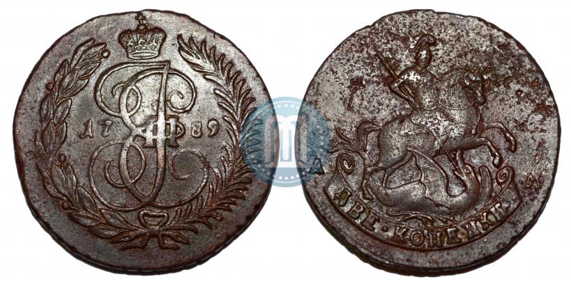Picture 2 kopecks 1789 year АМ 