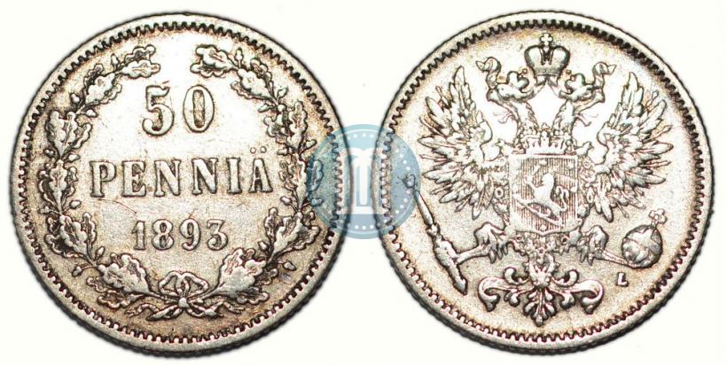 Picture 50 pennia 1893 year L 