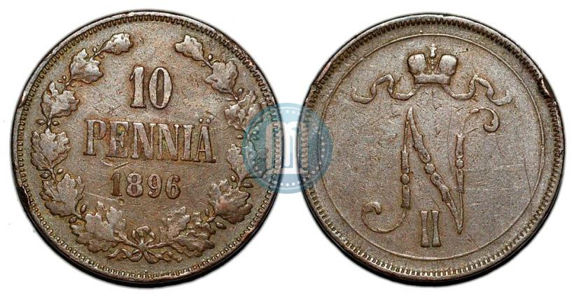 Picture 10 pennia 1896 year  