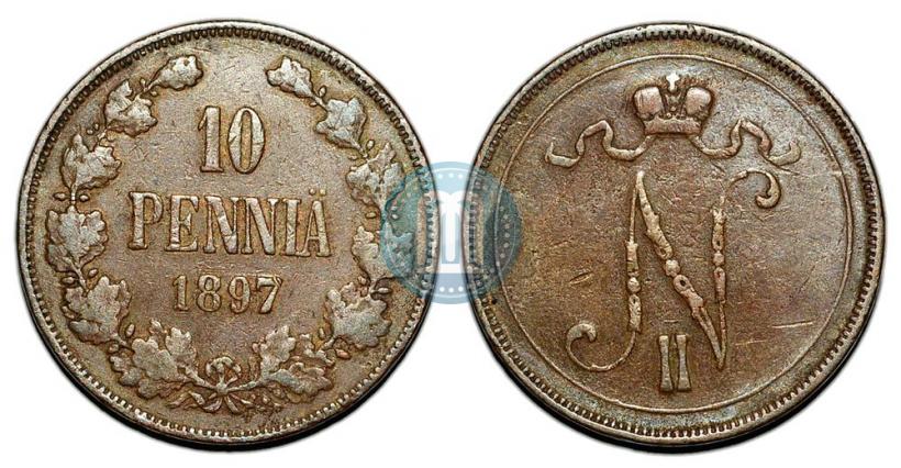 Picture 10 pennia 1897 year  