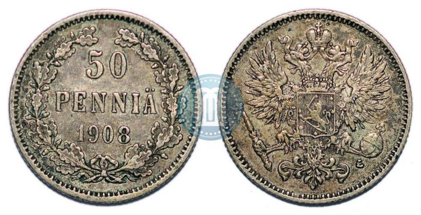 Фото 50 пенни 1908 года L 