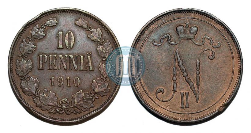 Picture 10 pennia 1910 year  