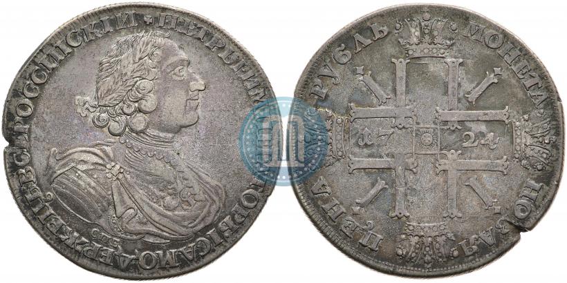 Picture 1 rouble 1724 year СПБ "Sun rouble, portrait in armour"