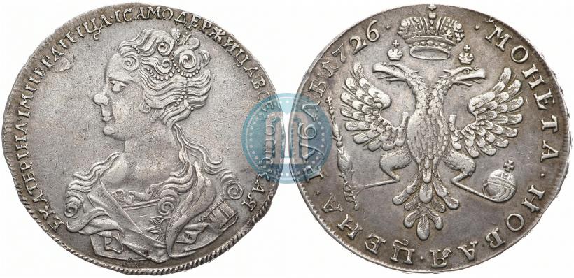 Picture 1 rouble 1726 year  "Moscow type, portrait turned to the left"