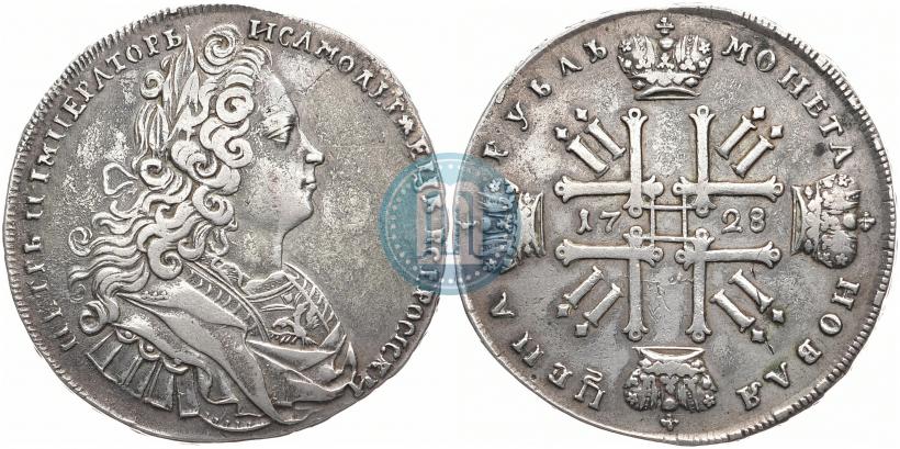 Фото 1 рубль 1728 года  "Тип 1727"