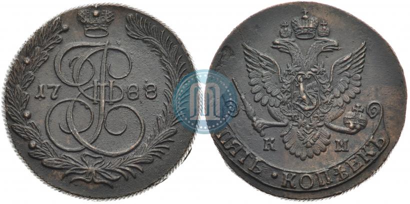 Фото 5 копеек 1788 года КМ 
