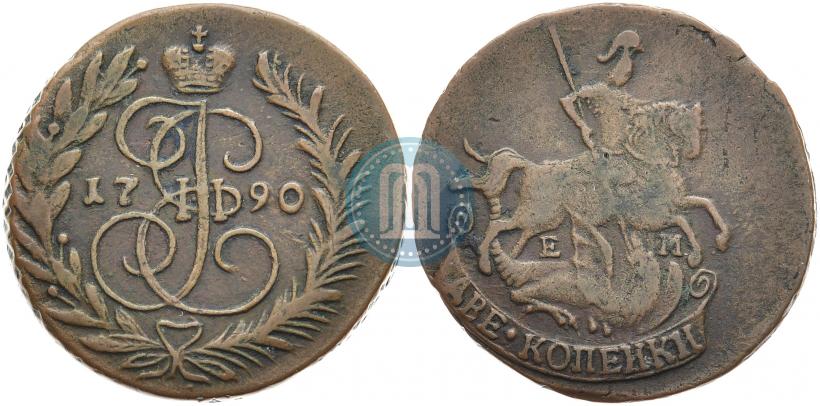 Picture 2 kopecks 1790 year ЕМ 