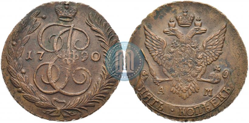 Picture 5 kopecks 1790 year АМ 