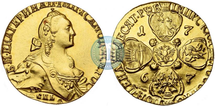 Picture 10 roubles 1767 year СПБ 