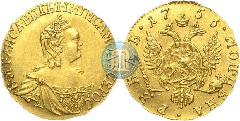 Фото 2 рубля 1756 года  