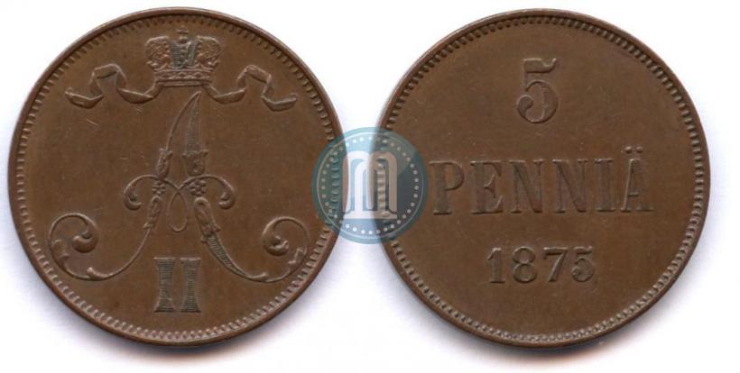 Picture 5 pennia 1875 year  