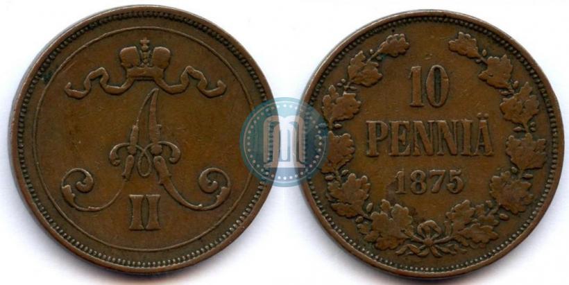 Picture 10 pennia 1875 year  