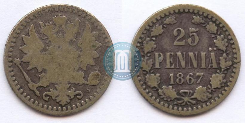 Фото 25 пенни 1867 года S 