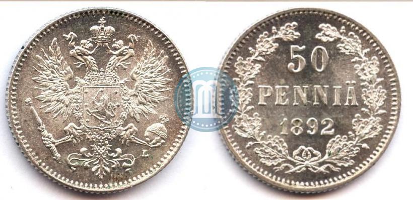 Picture 50 pennia 1892 year L 