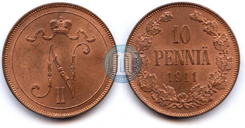 Picture 10 pennia 1911 year  