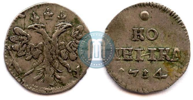 Фото 1 копейка 1714 года  