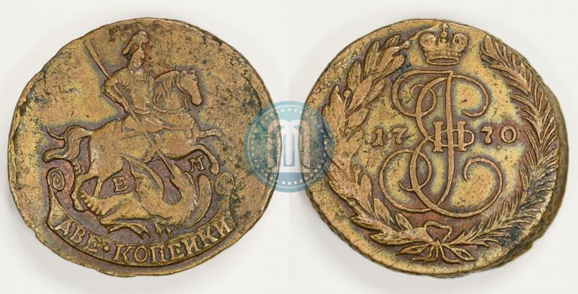 Фото 2 копейки 1770 года ЕМ 