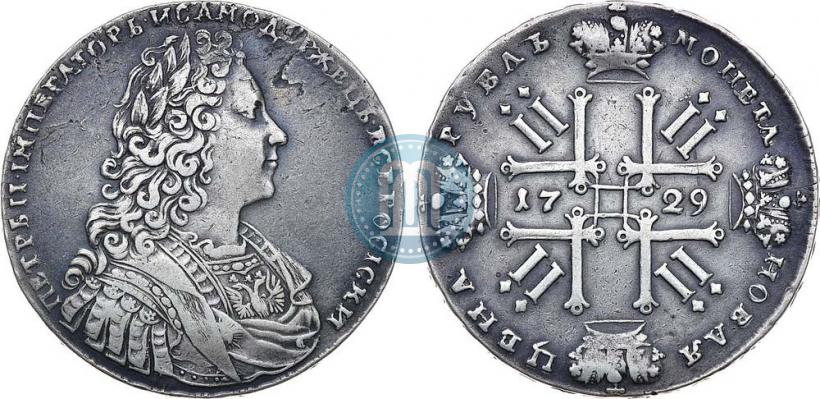 Фото 1 рубль 1729 года  "Тип 1728"
