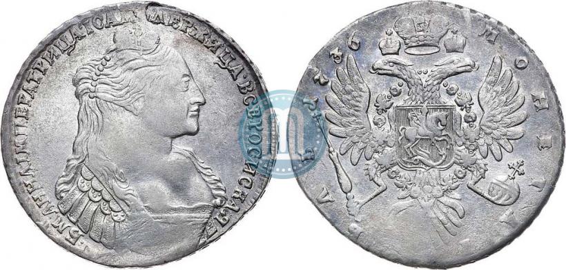 Фото 1 рубль 1736 года  "Тип 1735 года"
