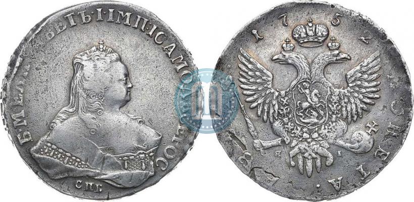 Фото 1 рубль 1752 года СПБ-ЯI 