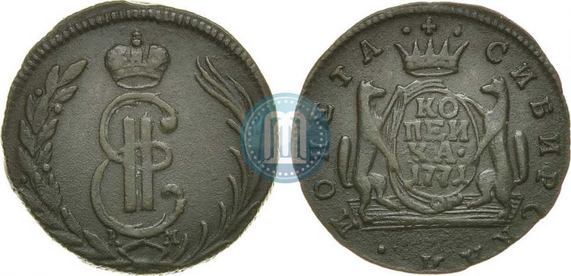 Picture 1 kopeck 1771 year КМ 