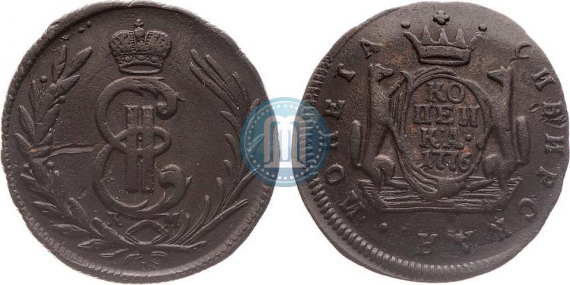 Фото 1 копейка 1776 года КМ 