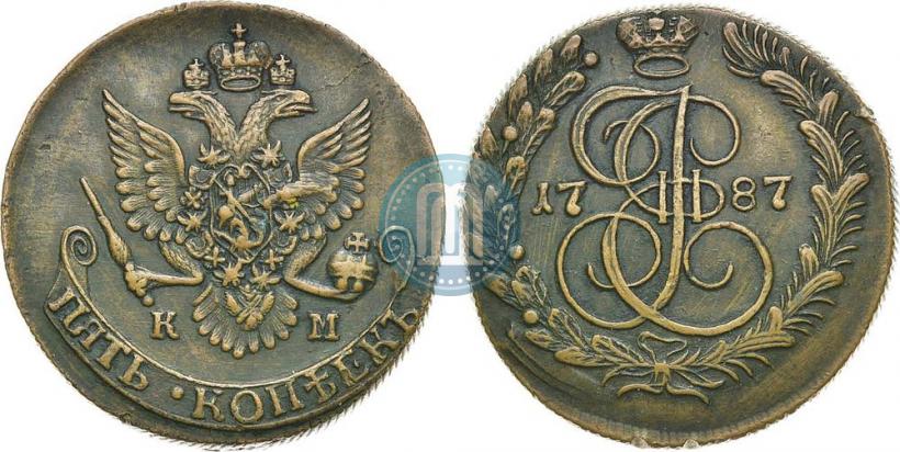 Picture 5 kopecks 1787 year КМ 