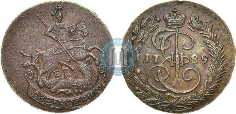 Picture 2 kopecks 1789 year ЕМ 