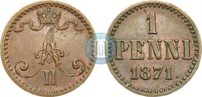 Фото 1 пенни 1871 года  