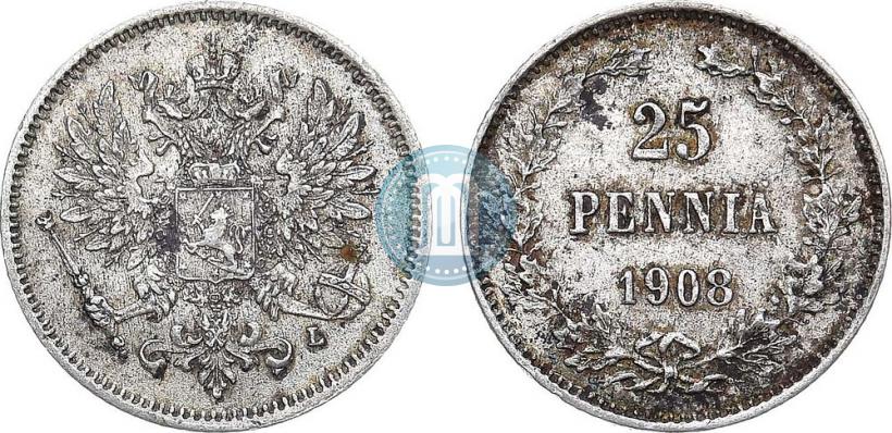 Фото 25 пенни 1908 года L 