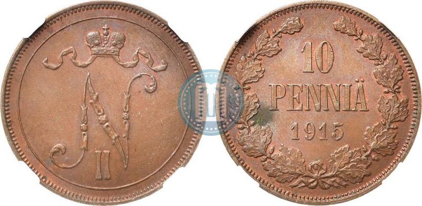 Фото 10 пенни 1915 года  