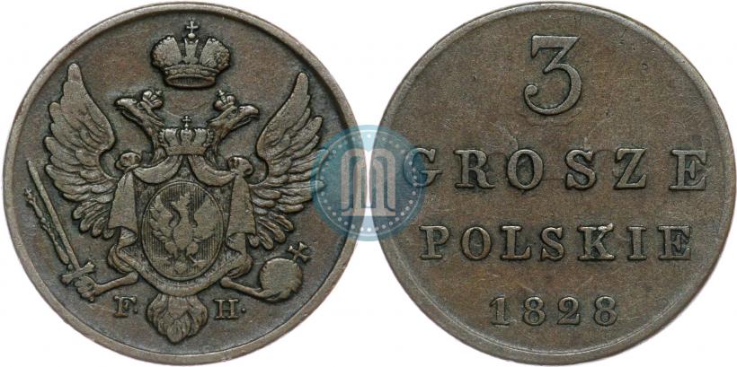 Picture 3 grosze 1828 year FH 