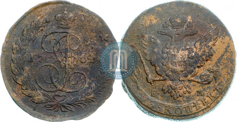 Picture 5 kopecks 1764 year ЕМ 