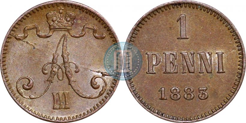 Фото 1 пенни 1883 года  