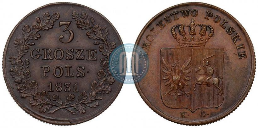 Picture 3 grosze 1831 year KG "Polish uprising"