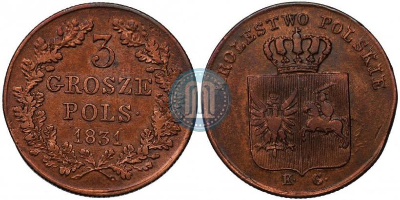 Picture 3 grosze 1831 year KG "Polish uprising"